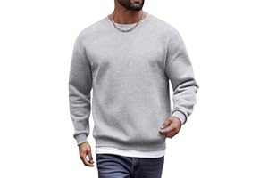 COOFANDY Sweat-Shirt pour Homme Col Rond Polaire Manches Longues Pull d'hiver