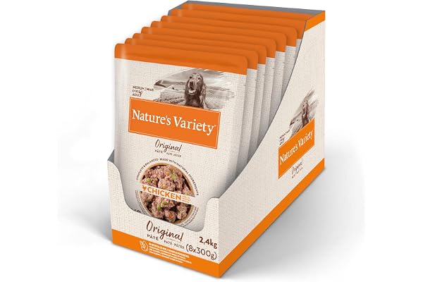 Nature's Variety Original No Grain - Pâtés pour chiens adultes avec poulet - Boîte 8 x 300 g
