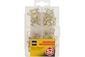 CORAL Corail 81400 - kit de crochet assortis avec cintrage facile pour accrocher : tableau pour décoration murale et miroirs avec 4 crochets. Lot de 52 pièces
