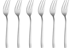 ‎GERLACH Gerlach Onda Zestaw Widelczyków Do Ciast i Deserów Dla 6 Osób Ze Stali Szlachetnej Nierdzewnej Komplet Widelców Deserowych Do Mycia W Zmywarce Połysk 6 Elementów