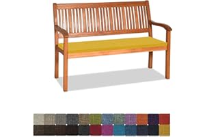 Orumrud Coussin pour Banc de Jardin 80 x 35 x 5 cm，Coussin de Banc antidérapant 1/2/3 Places， Amovible et Lavable， pour balancelle, Banc de Jardin, Chaise de Salle à Manger，Jaune