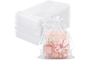 Cryptisg 30 stycken Organza, Organzapåse, 30 x 20 cm, vit, robust och hållbar, vit Organzaspåse, högkvalitativ och utsökt fin