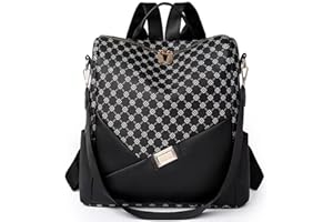 JSNOM Rucksack Damen Klein Elegant: Cityrucksack Wasserdicht Rucksäcke Daypacks Rucksackhandtaschen PU Leder Tagesrucksack Lederrucksack für Frauen