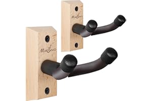 Musbeat Ukulele Wandhalterung 2er Set, Buchenholz 45° V-förmiger Ukulele Hänger, Ukulelehalter Aufhängung für Banjo, Mandoline, Ukelele (Konzert, Ananas, Sopran, Tenor & Bariton)