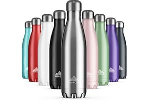 Mont-Clair Botella Agua Acero Inoxidable - Botella Termica sin BPA, 12h de Bebida Caliente y 24h de Bebida Fría, Termo agua con pared Doble Aislamiento, Botella Isotermica 500ml - Plata