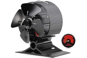 CRSURE Log Burner Small 4 Blades Fan Silent Operation Stove Fan Log Burners Wood Burner Heat Powered Fans for Wood Burning Stove Fireplace Increased Efficient Heat Distribution.