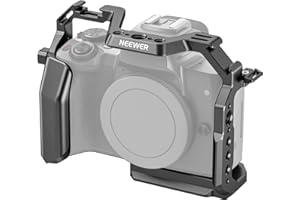NEEWER M50/M50 II Käfig kompatibel mit Canon M50 M50 Mark II, Aluminium Video Rig, HDMI Kabelklemme, NATO Schiene, 1/4", 3/8" ARRI Löcher, Arca Basis kompatibel mit DJI RS2 RS3 Gimbal, CA019