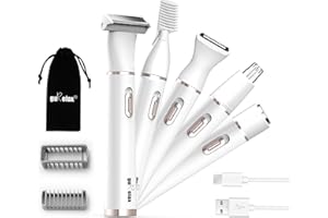 ‎GURELAX Intimrasierer für Frauen, 5-in-1 Bikinitrimmer Damenrasierer Elektrisch für Intimbereich Achseln Gesicht,Beine und Arme, USB Rasierer Damen mit 5xWasserdichter Trimmerkopf