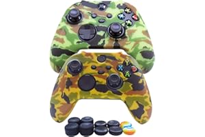 Custodia in silicone per Xbox Series X/S Controller-Hikfly per Xbox SX Controller Grips, custodia antiscivolo per controller giochi, 2 x skin con 10 x tappi per pollice (giallo, giallo)