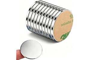 10 stycken magneter starka, 30 x 2 mm runda neodym-magneter platt, magnetremsor självhäftande för magnettavla, självhäftande