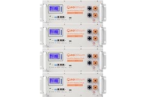 AOLITHIUM 51.2V 100Ah Lithium Battery LiFePO4 Deep Cycle Battery, 5.12kWh Server Rack Built-in BMS, 4000+ Cycles & 20 Year Typical Lifespan, Perfect for RV, Camper, Solar Energy Storage-4 Pack