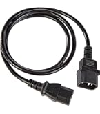 Rallonge Câble Alimentation 1,8m Schuko Vers IEC C13 - Noir, Coudée 90°, Pour PC, Imprimante, Moniteur, 10A