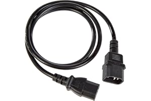 PremiumCord Extension d'alimentation pour PC 230V 1m, Rallonge IEC 320, Prise à Fiche, IEC 320 C13 pour C14, Câble d'alimentation, Couleur Noire