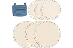 TakFree Wooden Basket Bottom, 15cm 20cm Wood Baskets Bag Bases for Crochet Circle Blank Crochet Basket Bottom for DIY Basket 6 Pcs