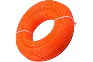Zeqeey Trimmerfaden Nylon Mähfaden Durchmesser 2,4mm Länge 100m Rund Rasentrimmer Faden Unkraut Trimmer Freischneider Fäden für Park Garden Yard Rasen Gras und Unkraut, Orange