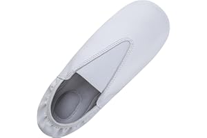 SHADOW DANCE UK White Gymnastic Trampolining Shoes Training/Yoga/Trampoline/Dance Soft Sole Leather Children's and Adult's