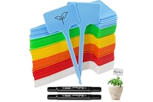 MICTER Etiquettes Plantes, 15 x 5.5 cm Etiquette Semis avec Stylo Marqueur, 60pcs Etiquette Potager de Type T, étanche, pour d'extérieur étiquettes jardin potager (Couleur)