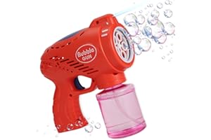 Festicy Seifenblasenpistole Set I 1 Rote Pistole inkl. Seifenblasenflüssigkeit, LED-Licht | Kinder und Erwachsene | Kindergeburtstag Geschenk