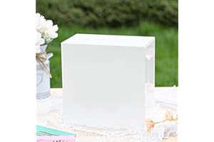 UNIQOOO White Acrylic Card Box w/Slot, Thick DIY Wedding Box Blank No Print, Large 10x10x5.5 in, for Reception Decoration Fundraiser Money Box Election Ballot Graduation Keepsake Party Favor