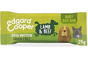 Edgard & Cooper Chuches para Perros Cachorros y Mayores Premios Perros Golosinas Natural Sin Cereales 25g x 20 Cordero & Ternera Fresco, Sabrosas Barritas ricas en proteínas