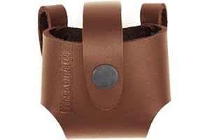 FERRARI PELLE Porta metro flessibile piccolo - in Vero Cuoio, Colore Marrone, Rivetti Bruniti, Fatto a mano in Italia, Cintura non Inclusa