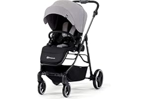 KK KINDERKRAFT Kinderkraft Passeggino Leggero VESTO, Pieghevole, Impermeabile, filtro UPF50+, Sospensione 4 Ruote, con Accessori, Grigio