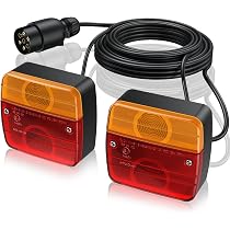 Feux Remorque Magnétiques 12V Avec Câble 7m - Kit 7 Broches E4 Pour Caravane, Camion, Bateau
