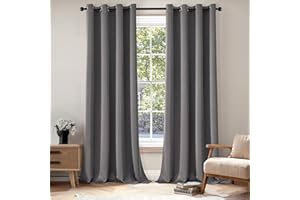 EMEMA Cortinas Opacas 2 Piezas Cortinas 140x245cm Salon Blackout Cortinas para Moderno Dormitorio con Ojales Termicas aislantes Frio y Calor Gris