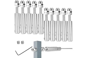 STFALI 10 tensores de cuerda, tensor de cuerda de alambre para cable de acero inoxidable de 5 – 6 mm, tensor de cable, terminal de tensión de 5 – 6 mm, terminal de tensión para fijación de cables de