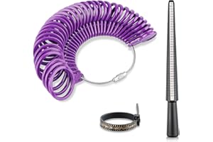 RUNEAY Ringmaßband 3 Stück, Kunststoff Ringgrössenmesser Ringdorn Set Fingerlehre Schmuckgrößen Messwerkzeug(UK EU USA Größe)