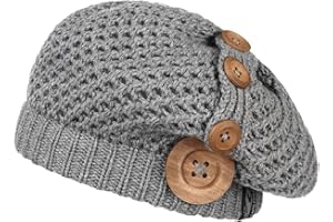Chillouts Beret z Dzianiny NellyKobiety - baskijski damski drewniany guzik czapka damska jesień-zima