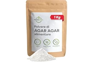 Food Bites Agar Agar Polvere Alimentare 1 Kg per Cucinare - Addensante Alimentare per Dolci, Cucina Molecolare & Mixology - Gelatina Naturale in Polvere 100% di Purezza - eBook OMAGGIO con 20 Ricette