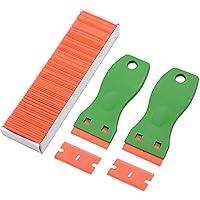 FOSHIO 2 Stück Kunststoff Schaber mit 100 Kunststoffklingen, Plastik Schaber für Vinyl Aufkleber Sticker entfernen Glas…