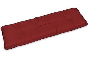 SuperKissen24. Cuscino Lungo per Panchina da Giardino 120x38 cm Resistente e Comodo per Panca da Esterno ed Interno - Rosso Scuro