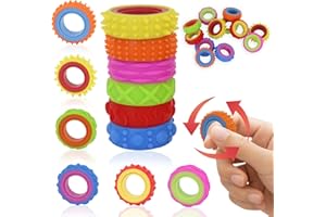 CLNYRWCB Fidget Rings for Anxiety Relief - 12 Pack Textured Sensory Finger Toys for Kids & Adults, Discreet Design for ADHD, Autism, School, Classroom & Office Stress Relief