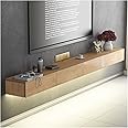 Floating TV Unit Oak Wood Floating TV Stand Entertainment Center with 4 Drawers and LED Light, Simple Wall Mounted Media Console Cabinet with Storage Floating TV Console (Size : 220 * 18 * 30cm)