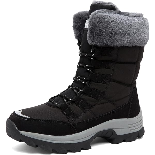 SRTUMEY UK Clearance Womens Waterdichte Sneeuwlaarzen Harige Laarzen