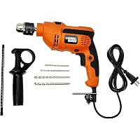 BLACK+DECKER KR554RE 550W 13mm Variable Speed Reversible Hammer Drill Machine with 4 Drill Bits