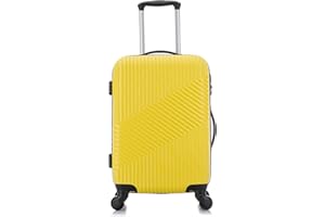 Flymax Cabin Luggage 4 Wheel Suitcase Lightweight Carry on 55x35x20 Approved for Flybe Ryanair Easyjet British Airways Yellow