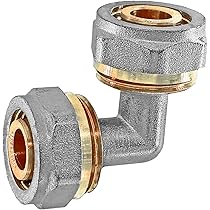 2 Stück 90° Winkelverbinder Aus Messing - Für Aluverbundrohre 16mm