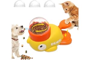 KutaKuta Interactive Yellow Duck Shape Pet Feeder — 2025 Treat Dispenser Dog Toy & Interactive Cat Toy, Progressive Feeding Dog & Cat Feeder, Adjustable Aperture for Dry Food & Treats
