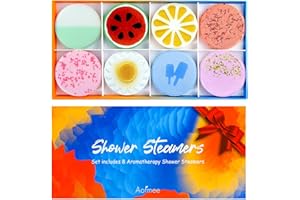 Aofmee bombes de douche aromathérapie, 8 x set de bombes de bain avec huiles essentielles pour relaxant, calmant et revigorant, coffret cadeau pour femme, homme, mère, épouse, petite amie, fille