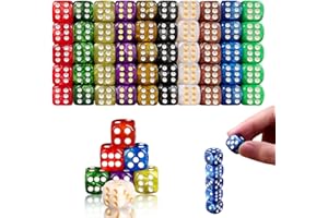 Anyingkai Dadi Colore,Dadi 6 Facce Piccoli,100 PCS Dadi Da Gioco 6Facce,Dadi Acrilico,Set Di Dadi Da Gioco, per gioco di dadi gioco da tavolo, gioco di matematica(B)