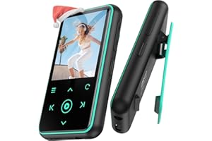 AGPTEK 64Go Lecteur MP3 Bluetooth 5.3 avec Clip, 1,8 Pouces Lecteur Musique Sport HiFi avec Reconnexion Bluetooth Automatique, Radio FM/Podomètre, Ultra-léger 36g, Mini Baladeur pour Courir - Bleu