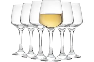 Argon Tableware White Wine Glasses Set of 6-295ml - Tallo Collection - Large Dishwasher Safe Red Wine Glasses Set for Restaurant, Hen Party, Celebrations