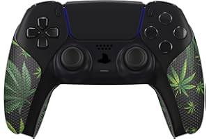 ‎EXTREMERATE eXtremeRate PlayVital Anti-Rutsche Controller Griff für ps5 Controller, professionelle strukturierte weiche Gummipads Schweißabsorbierender Griffpolster Aufkleber Skin für ps5 Controller(Grünes Blatt)