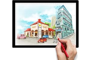 ELICE LED A4 Light Box Battery Light Pad Tracing Drawing Light Box 5 Adjustable Brightness Wireless Light Copy Board for Diamond Painting Artists Drawing Sketching