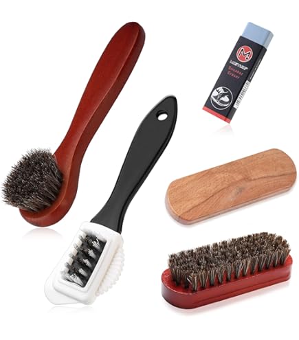 Langer & Messmer 100% Horsehair Care Brush - Shoe Brush For Shoe Frame Care, Black, Black