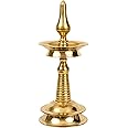 Spillbox Traditional Brass Kerala Kuthu villaku Diya for Puja|Lord Ayyappan Vilakku|Pooja Aarti|Arti Deepak Deepam Oil Lamp for Home Temple Puja Articles Decor Gifts- Kerala Nila Villakku(7 inch, 1)