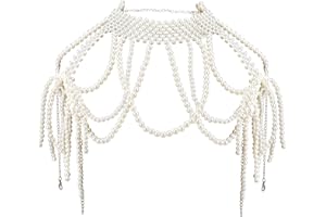 Collane di Perle A Spalla NICENEEDED, Catena Da Sposa per Spalle e Schiena Boho Catena Da Braccio Multistrato, Gioielli per Il Corpo Da Spiaggia Estiva